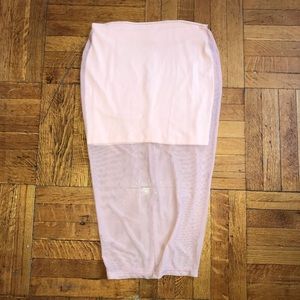 Pink Midi Semi Sheer Skirt